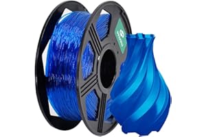 Pinuotu TPU Filament 1.75mm,High Speed 3D Printer Filament,95A Flexible Filament, 0.8KG(1.76 lbs) Spool,Dimensional Accuracy +/- 0.03 mm, Soft 3D Printer Consumables (Transparent Blue)