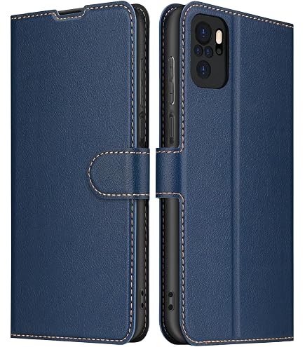 Custodia Flip In Pelle Per Xiaomi Redmi Note 10 Pro: Con Portafoglio E Chiusura Magnetica (Blu) - 3