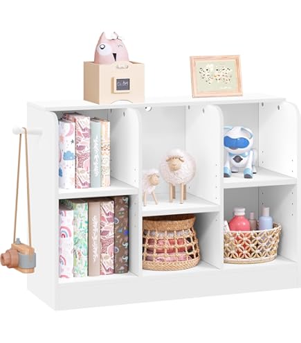 Scaffale Portagiochi Relaxdays Per Bambini - 3 Ripiani Bianco 95,5x50x24 Cm