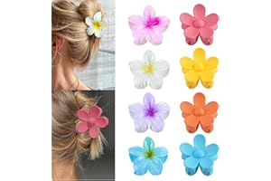 ULIYA Pinza Pelo Flores 8 Piezas Antideslizantes Pinzas de pelo Agarre Fuerte Grandes Pinzas de pelo para Cabello Grueso y Fino Pinzas hawaianas para Garras de Flores Para Mujeres y Niñas Accesorios Cabello