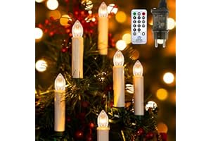 A.BIGWHALE Lichterkette Kerzen Weihnachtsbaum, Weihnachtsbaumbeleuchtung Christbaumkerzen mit Kabel, 30er LED Lichterketten Innen Weihnachtsbaum,Tannenbaum Lichterkette Baumbeleuchtung Weihnachts Deko