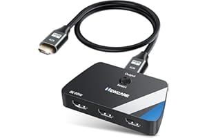 NEWCARE 4K@120Hz HDMI Switch with 2.6 ft HDMI 2.1 Kable, 8K@60Hz HDMI Switch 3 in 1 Out, HDMI Verteiler 3 in 1 Out Selector Supports HDR Spatial Audio 3D for NS PS4/PS5 Xbox Roku Fire Stick