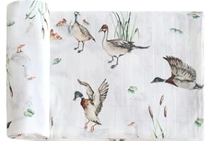 LEBZE LifeTree Baby - Panno in mussola per bambini, 120 x 120 cm, in mussola e cotone, motivo: Mallard Duck