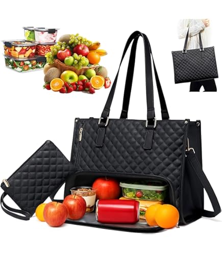 2 In 1 Tote Bag Lunch Bag Combo, 3 In 1 Lunch Tote Bags For Women, 15.6