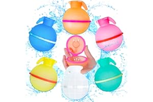 DMENWEI Water Balloons, Reusable Water Balloons for Kids Adults, 6PCS Magnetic suction Self-Sealing Silicone Water Ball, Summer Outdoor Toys, Pool Toys, Summer Splash Party Supplies Outside Games