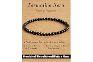 Landorilo Bracciale in Pietra Naturali da 4 mm, Braccialetti Elastico Yoga per Uomo e Donne, Bracciali Portafortuna, Regalo Creativo di Gioielli con Perle di Ricambio