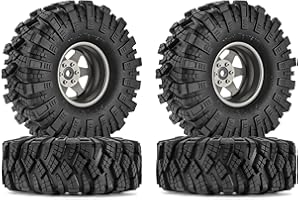 INJORA 1.9 Schlamm Reifen Sat Offset -8.9mm Beadlock Felge für 1/10 RC Crawler Auto Axial SCX10 90046 UTB18 TRX4,Grau