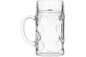 Borgonovo 1104000 Don 2Pinte Bicchieri in Vetro per Birra con Manico, 1 lt