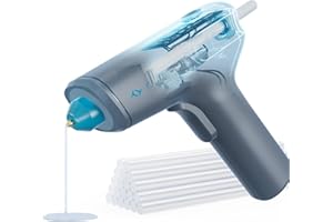 Tilswall Motorbetriebene, kabellose Heißklebepistole, automatische, tropffreie Klebepistole, 20 Stück 7mm x 140mm Klebestifte, Typ-C wiederaufladbar für DIY-Kunsthandwerk, Schulkunstprojekte