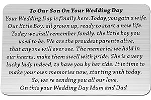 GENERIC Son Wedding Gift to My Son Gifts Son Wedding Day Gifts Son Wedding Wallet Card from Mom Dad