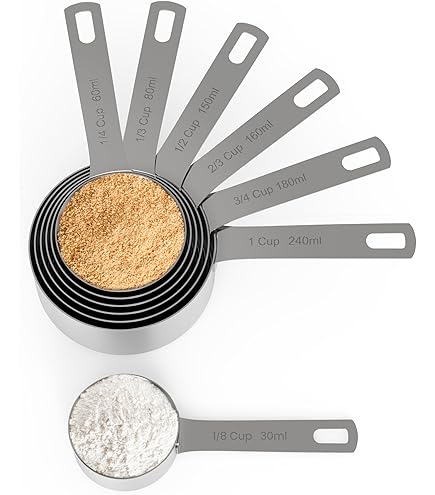 Set Di 7 Cucchiai Misuratori – 2 In Acciaio Inossidabile E 5 In Plastica, Ideali Per Cucina, Caffè E Bevande