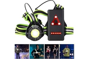 ‎WEST BIKING West Biking Lauflicht, USB Wiederaufladbare Brustlampe, 90° Verstellbarem Abstrahlwinkel, 500 Lumen Wasserdicht Lampe zum Laufen mit Reflektierenden Riemen für Läufer Joggen Camping