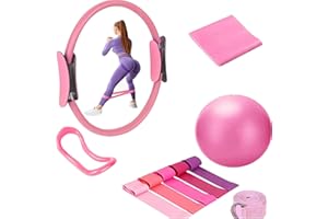 Jiahuade 10 Pièces Ensemble D'anneaux de Pilates,Anneau de Pilates,Kit Essentiel de Pilates,Pilates Accessoires,Ensemble de bagues de Pilates,pour Les Jambes,Les Bras et Les Cuisses,Perte de Poids