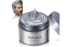 HOUSN Coloration Temporaire Cheveux,Cire Colorante Cheveux,Hair Color Wax Gris 120g,Cire De Teinture Capillaire Lavable Pour Hommes Et Femmes,Look Tendance Instantané,Pour Halloween,NoëL Et Cosplay