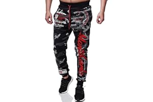 L.gonline Herren Jogginghose lang | Sweat Hose | 100% Baumwolle | gemütliche Sporthose | Rippstrickbündchen | Fitness | Tunnelzug | Trainings-Hose | Enger Beinabschluss | Monte Carlo 592