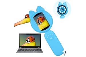 YATOSEEN Microscopio per Bambini - Mini Microscopio Digitale Portatile per Bambini, Schermo LCD da 2 Pollici con 8 Luci a LED, Giocattoli di Apprendimento e Istruzione per Bambini dai 3 ai 12 Anni
