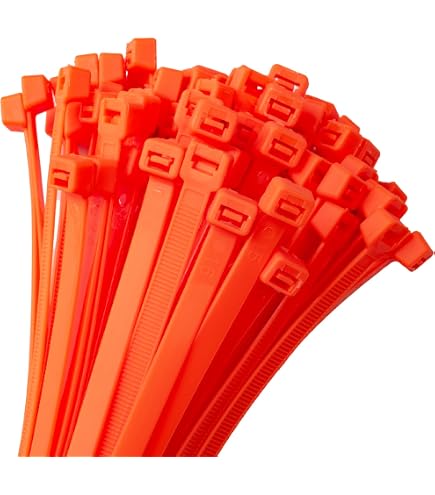 100 Stück Kabelbinder Orange – 200 Mm X 4,8 Mm, Nylon, Für PC, Garten & DIY