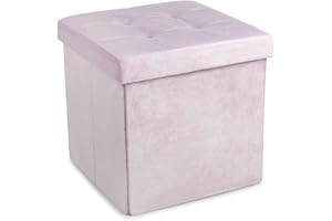 CASA TESSILE Pouf Contenitore Tinta Unita Velvet - Rosa