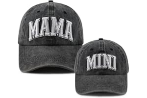 Goyklrb 2 x passende Baseballkappe für Mama und Mädchen, verstellbare Baumwolle, bestickt, Eltern-Kind-Mütze