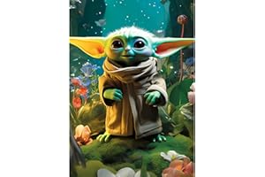 DPHERO 5D Yoda Diamond Painting, DIY Fantaisie Peinture Broderie Diamant Painting Kit Complet,Bricolage Pays des Rêves Diamant Artisanat Strass Point de Croix Painting pour Adultes Enfants 30x40 cm