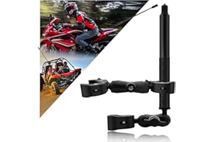 HAFOKO Moto Doppio Morsetto Montaggio Bici con 47” Invisibile Bastone compatibile per Insta 360 X5 X4 X3 X2 X RS GO3 Alluminio per Impieghi Gravosi Fotografica Bicicletta Doppio Morsetto Montaggio Kit