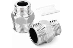 ERGAOBOY 2 Pcs 3/4" x 1/2" BSP Male Reducing Hex Fittings, Stainless Steel 304 Pipe Fittings