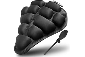 FETINAR Housse de Selle de Vélo, Housse de Selle Respirant et Confortable 3D Gonflable Souple Housse de Selle de Vélo Ergonomique pour Hommes et Femmes.