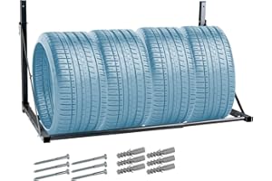 DEMA Estantería de pared para neumáticos de coche, para 4 ruedas