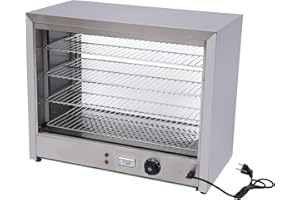 BAZARGAME 800 W Vitrina caliente de 4 niveles, calentador de alimentos, recipiente térmico, rango de calor de 30 a 85 °C, incubadora comercial de alimentos
