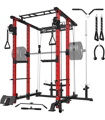 Atletica R7 Saber Squat Rack Mit Multipresse – Optional Erweiterbar, Inkl. J-Hooks, Spotter Arms & Klimmzugstange