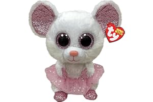 Ty - Beanie Boo's - Peluche Nina la souris 15 cm, Rose et Blanc, TY36365