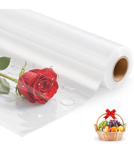Papier Cadeau Transparent Arc-en-ciel - Rouleau 88 Cm X 15 M, Pour Bouquets, Cadeaux, Emballages Créatifs - 3
