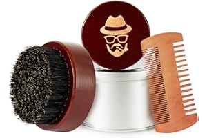 Beard Brush, 100% Boar Bristle Black Walnut Wood Beard Comb Brush for Men To Tame and Soften Your Facial Hair from Sofmild