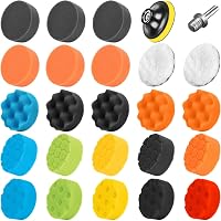 Kit Polissage Voiture MMDBD - 15 Pièces Tampons Eponge Et Laine - Adaptateur Perceuse Inclus