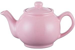Price & Kensington Englische Teekanne für 6 Tassen, aus hochwertigem Steingut, Teekännchen pastell pink, mikrowellen- und spülmaschinenfest, Vintage Teebereiter