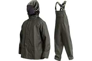 Navis Marine Combinaison de Pluie Homme Imperméable - Veste et Pantalon avec Capuche, pour travail, pêche, chasse et activités extérieures WS-003