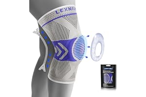 Lexniush Knee Support Brace for Women/Men, Knee Compression Sleeve with Patella Pad & Side Stabilizers, Best Knee Braces Supports for Meniscus Tear, Arthritis, ACL, MCL, Running, Sports