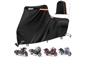 SRIMMIT Housse de Moto Harley avec Nano-matériau, Housse Robuste pour Moto/vélo Harley Davidson imperméable pour Le Rangement en Plein air, Housse de cyclomoteur pour modèles de Tourisme, Road King Street