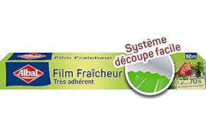 Albal - Film Fraicheur 50m - Film étirable - Préserve la fraicheur des aliments - Adhérent - 70% de ressources recyclées