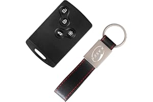 KASER Cover Guscio Chiave Telecomando compatibile per Renault Megane Koleos Scenic Clio Laguna Scocca a 4 Tasti Keyless con Portachiavi in Pelle