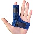 Sumifun Upgrade Trigger Mallet Finger Splint Plus 2 Gel Sleeves, Built-in Aluminium Support Trigger Straightening Finger Brace for Sprains, Pain Relief, Mallet Injury
