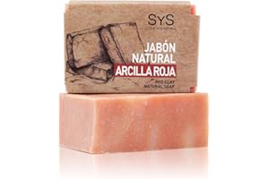 LABORATORIOS SYS Jabón de Arcilla Roja Natural Labnatur 100g — Ideal para Piel Grasa, Antiséptico y Vegano, Elimina Granos y Toxinas, Aceite de Oliva, Hecho en España