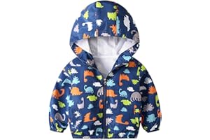 JinBei Niños Cazadora Niño Bebes Casual Chaqueta Primavera Y Otoño Abrigo Fino Cartoon Impresión Corto Chaqueta A Prueba De Viento con Cremallera1-7 Años