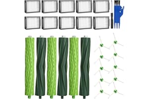 JISSTA Recambios Repuestos para iRobot Roomba i7 i7+ j7 j7+ i3 i3+ i4 i4+ E5 E6 Aspiradora, Kit de Accesorios para Roomba E/I/J Serie, 3 juegos de Cepillos Principales,10 Filtro,10 Cepillo Lateral