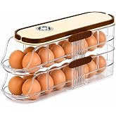 MAGIC SELECT 2 Tier Double Fridge Egg Organizer | Tier Tray, Space Saving, Transparent, Stackable