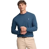 Polo Club Men's Basic Crew Neck Knit Sweater - 100% Cotton Sweater with Embroidered Logo