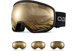 Odoland Gafas de Esquí Fotocromáticas para Días Soleados y Nublados Antiempañamiento Protección UV Gafas de Snowboard para Hombres Mujeres Adultos Jóvenes Esquí Snowboard