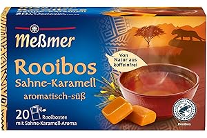 ‎MEßMER Meßmer Rooibos Sahne-Karamell Tee | aromatisiert | 20 Teebeutel | Vegan | Glutenfrei | Laktosefrei | Von Natur aus koffeinfrei
