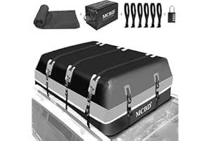 MCBD Coffre de Toit étanche à 21 Pieds cubes/594L - pour Bagages de Toit - Portable - Convient pour Tous Les véhicules, SUV avec/sans Rails - avec 10 Sangles renforcées et 6 Crochets de Porte appropriés