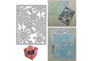 AOOL Christmas Snowflake Dies for Card Making，Frame Snow Flower Cutting Dies Cut Stencils for DIY Scrapbooking Photo Album Decorative Embossing Paper Dies for Card Making Templated+Cute Brooch Pin